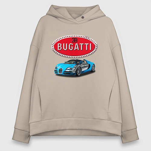 Женское худи оверсайз Bugatti - motorsport / Миндальный – фото 1