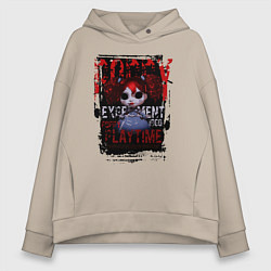 Толстовка оверсайз женская Кукла Поппи из Poppy Playtime, цвет: миндальный