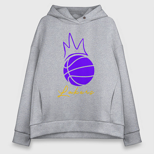 Женское худи оверсайз Короли Лейкерс / Меланж – фото 1