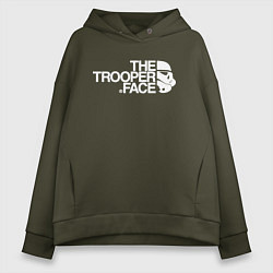 Толстовка оверсайз женская The trooper face, цвет: хаки