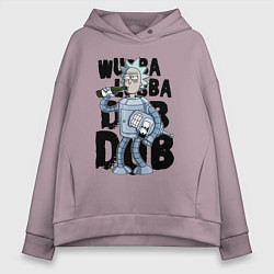 Толстовка оверсайз женская Рик и Бендер, цвет: сиреневый
