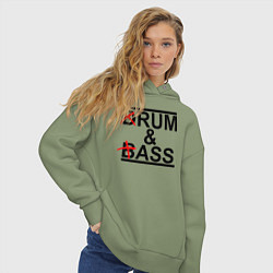 Толстовка оверсайз женская Drum and bass color, цвет: авокадо — фото 2
