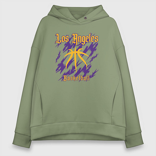 Женское худи оверсайз Basketball Lakers / Авокадо – фото 1