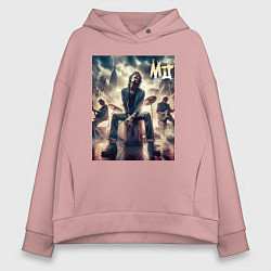 Толстовка оверсайз женская Rolling Stones - Mick Jagger, цвет: пыльно-розовый