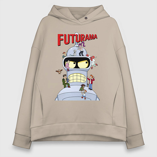 Женское худи оверсайз Futurama all / Миндальный – фото 1