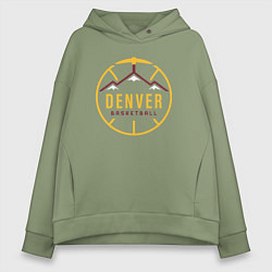 Толстовка оверсайз женская Basketball Denver, цвет: авокадо
