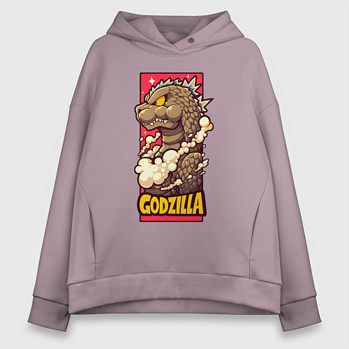 Женское худи оверсайз Pink godzilla / Сиреневый – фото 1
