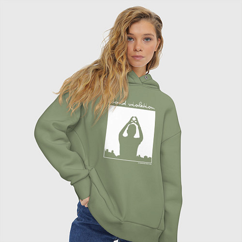 Женское худи оверсайз Depeche Mode world violation / Авокадо – фото 3