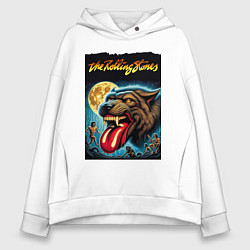 Толстовка оверсайз женская The Rolling Stones - the beginning, цвет: белый