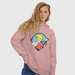 Толстовка оверсайз женская Vault Guybrush, цвет: пыльно-розовый — фото 2