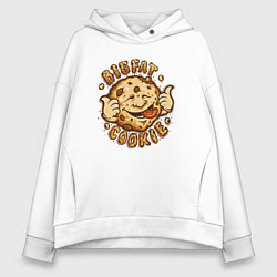 Толстовка оверсайз женская Жирное печенько, цвет: белый