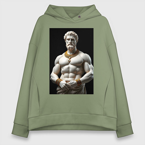 Женское худи оверсайз Античный герой с цепочкой / Авокадо – фото 1