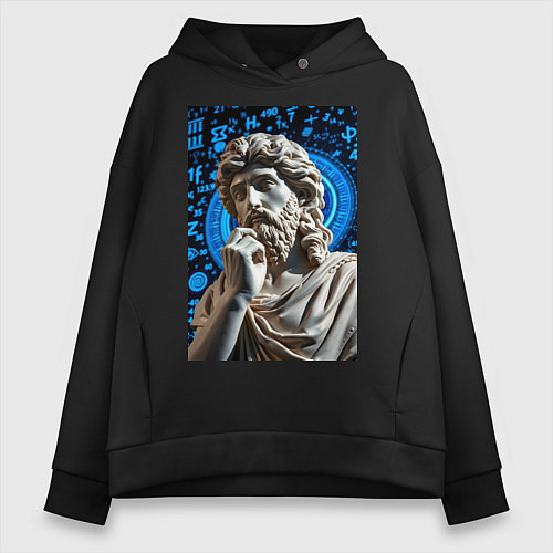 Женское худи оверсайз Античность и математика / Черный – фото 1