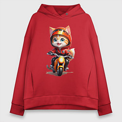 Толстовка оверсайз женская Мотокиса, цвет: красный