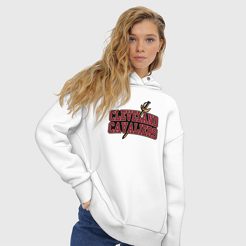 Женское худи оверсайз NBA Cleveland / Белый – фото 3