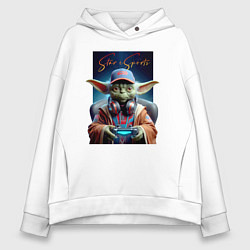 Толстовка оверсайз женская Star eSports - Yoda, цвет: белый