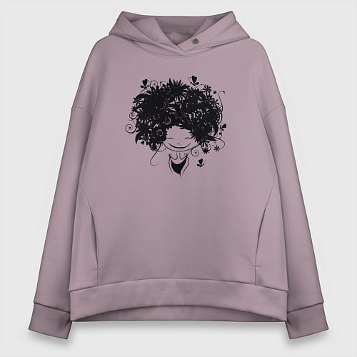 Женское худи оверсайз Spring girl / Сиреневый – фото 1