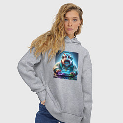 Толстовка оверсайз женская Hippo - esports player, цвет: меланж — фото 2