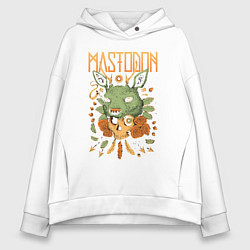 Толстовка оверсайз женская Mastodon - Skull, цвет: белый