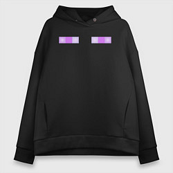 Толстовка оверсайз женская Enderman Minecraft, цвет: черный