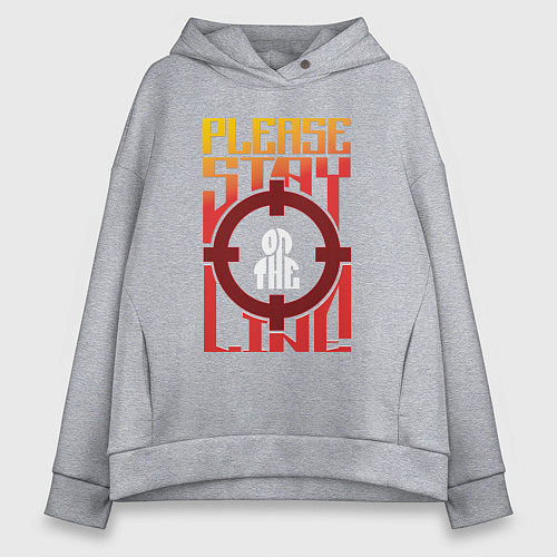 Женское худи оверсайз Оставайтесь на линии / Меланж – фото 1