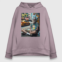 Толстовка оверсайз женская Rick Sanchez is a hippie from New York, цвет: сиреневый