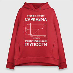 Толстовка оверсайз женская График сарказма, цвет: красный