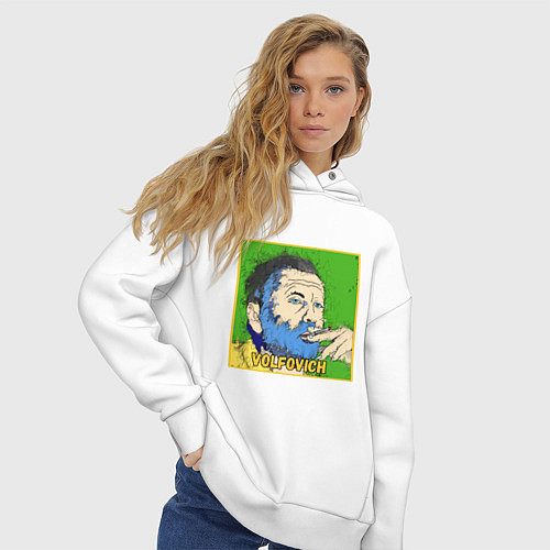 Женское худи оверсайз Volfovich ART / Белый – фото 3