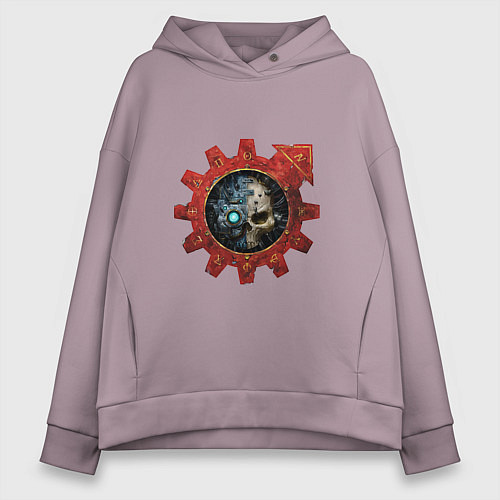 Женское худи оверсайз Адептус механикус лого Warhammer / Сиреневый – фото 1