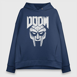 Толстовка оверсайз женская Doom mask, цвет: тёмно-синий