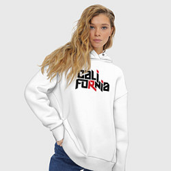 Толстовка оверсайз женская USA - California, цвет: белый — фото 2