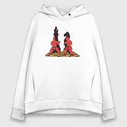 Толстовка оверсайз женская Karate chess, цвет: белый