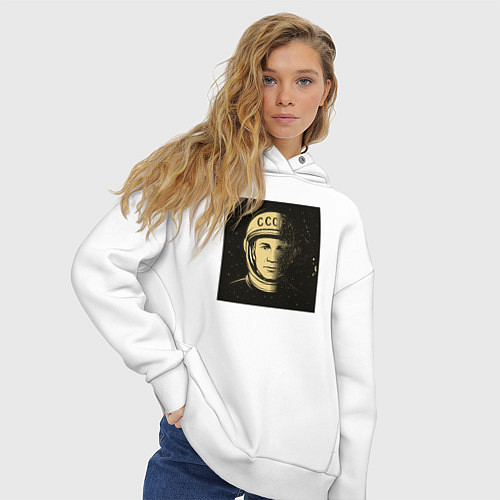 Женское худи оверсайз Рокетмэн / Белый – фото 3