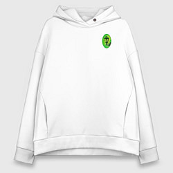 Толстовка оверсайз женская Зелёный уличный фонарь, цвет: белый