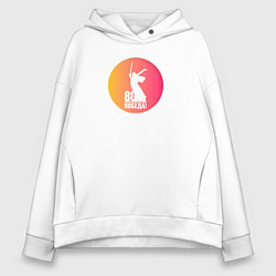 Толстовка оверсайз женская День победы 80 лет, цвет: белый