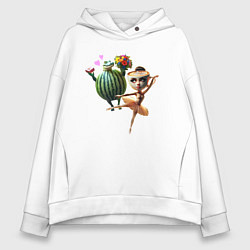 Толстовка оверсайз женская Ballerina Cappuccina - Glorbo Fruttodrillo, цвет: белый