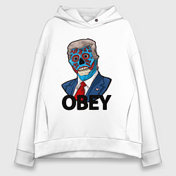 Толстовка оверсайз женская Trump obey, цвет: белый