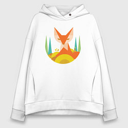 Толстовка оверсайз женская Forest fox, цвет: белый