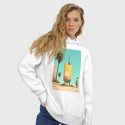 Толстовка оверсайз женская Живопись в пустыне, цвет: белый — фото 2