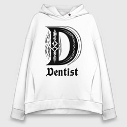 Толстовка оверсайз женская D - dentist, цвет: белый