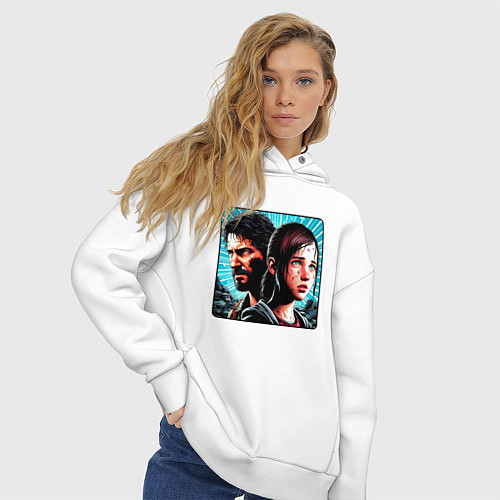 Женское худи оверсайз Элли и Джоэл - одни из нас / Белый – фото 3