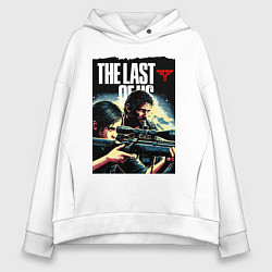 Толстовка оверсайз женская Ellie with a rifle and Joel - the last of us, цвет: белый