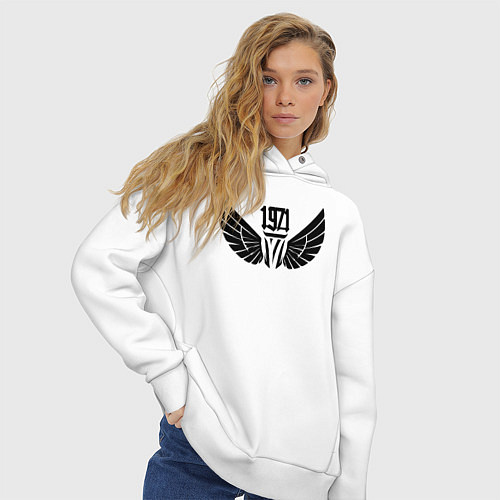 Женское худи оверсайз 1971 с крыльями / Белый – фото 3