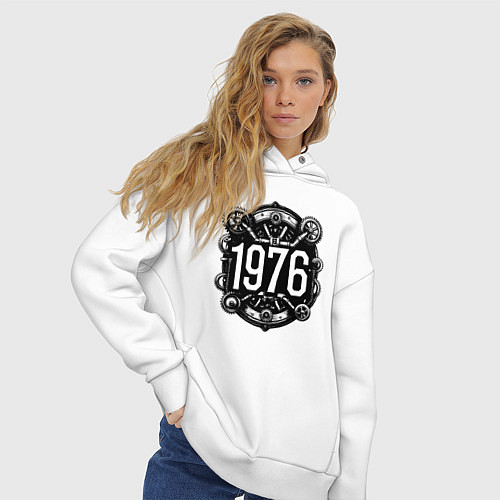 Женское худи оверсайз Механический год 1976 / Белый – фото 3