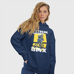 Толстовка оверсайз женская BMX фристайл, цвет: тёмно-синий — фото 2