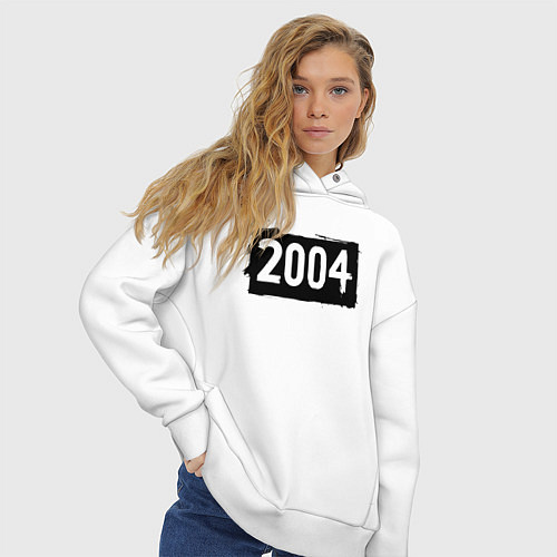 Женское худи оверсайз Черный квадрат 2004 / Белый – фото 3