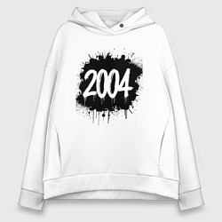 Толстовка оверсайз женская 2004 всплеск краски, цвет: белый