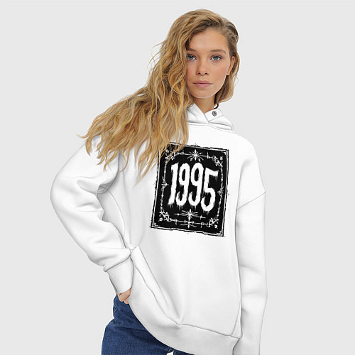 Женское худи оверсайз Готический стиль 1995 / Белый – фото 3