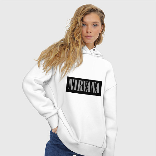 Женское худи оверсайз Нирвана / Белый – фото 3