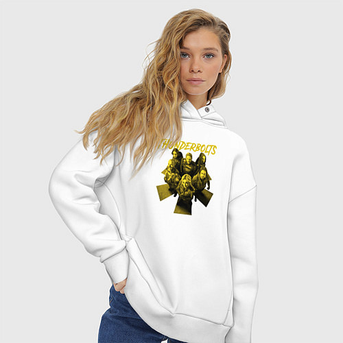 Женское худи оверсайз Громовержцы - персонажи / Белый – фото 3
